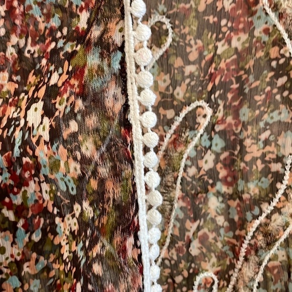 Judith March Anthropologie Women Cardigan Medium Lace Crochet Longline Floral - Picture 8 of 14